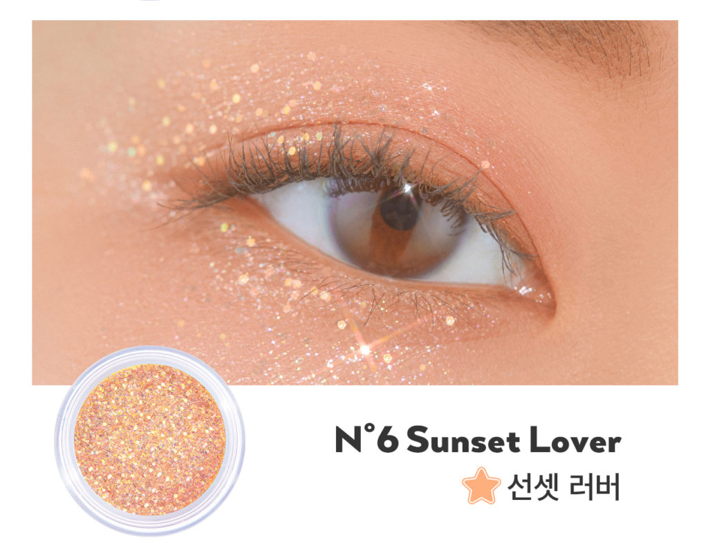 UNLEASHIA(アンレシア)Get Loose Glitter Gel N°6 Sunset Lover(ゲットルーズグリッタージェル サンセットラバー)のスウォッチ